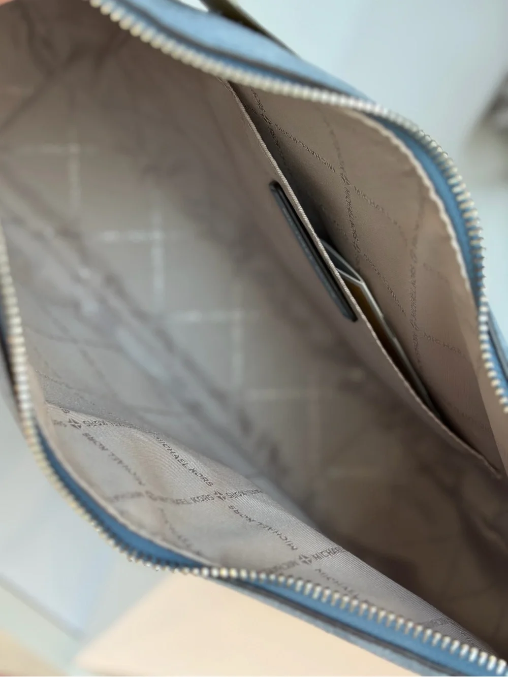 Michael Kors Blue Denim Suede Crossbody Bag